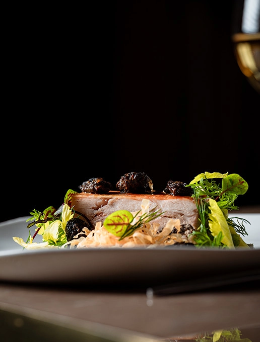 A sophisticated dish served at a stag do at the Dans le Noir? restaurant?